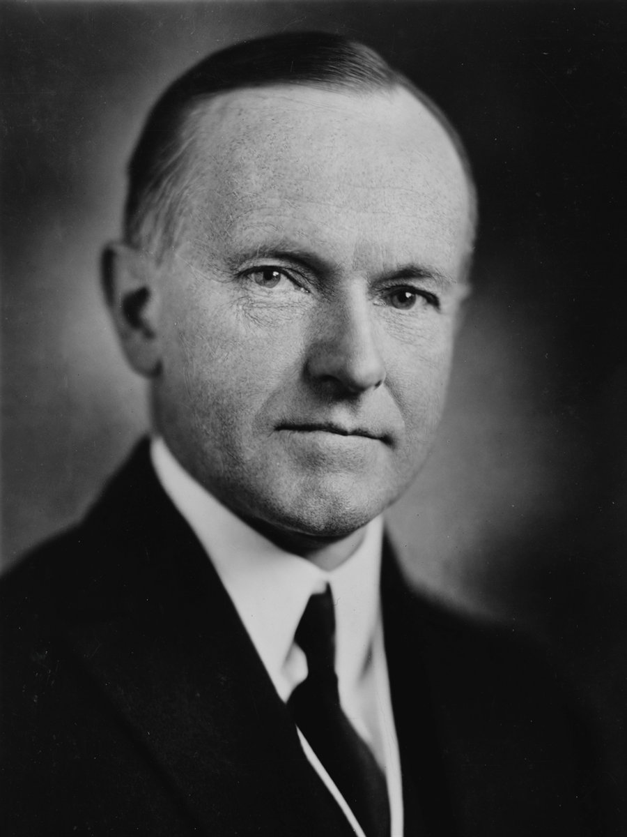 Clean-shaven portrait of Calvin Coolidge