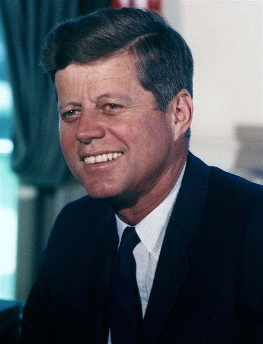 Clean-shaven portrait of John F. Kennedy