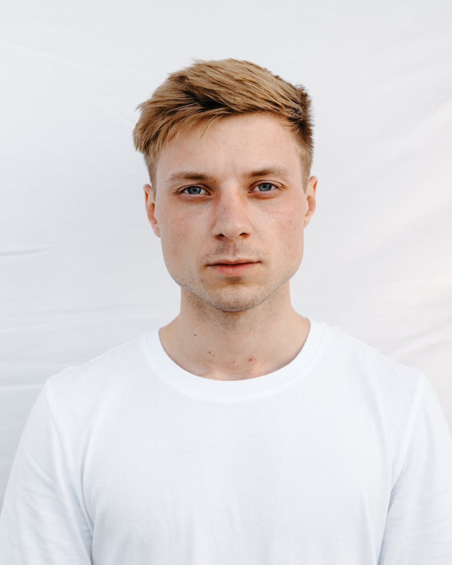 Sample portrait of a young man with blue eyes